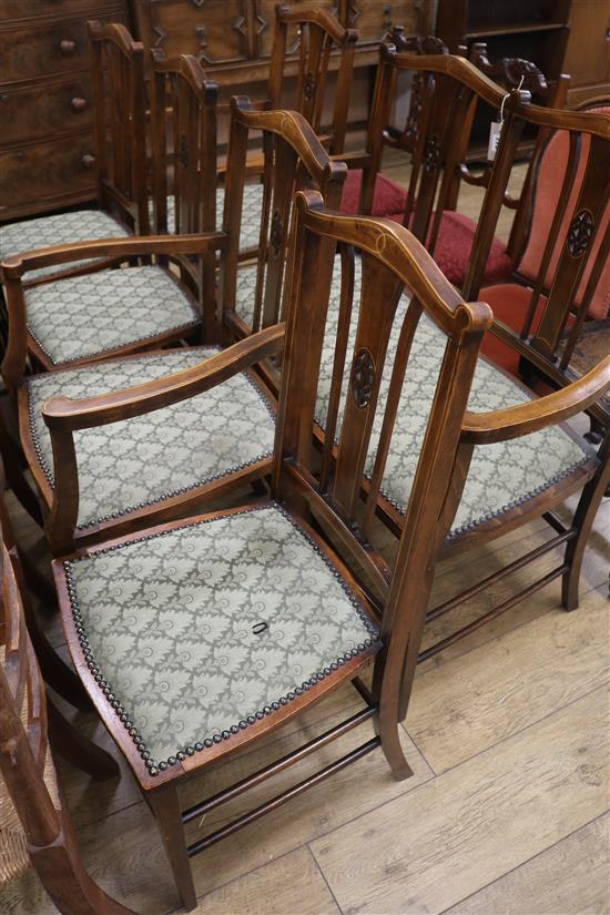 An Edwardian inlaid salon suite